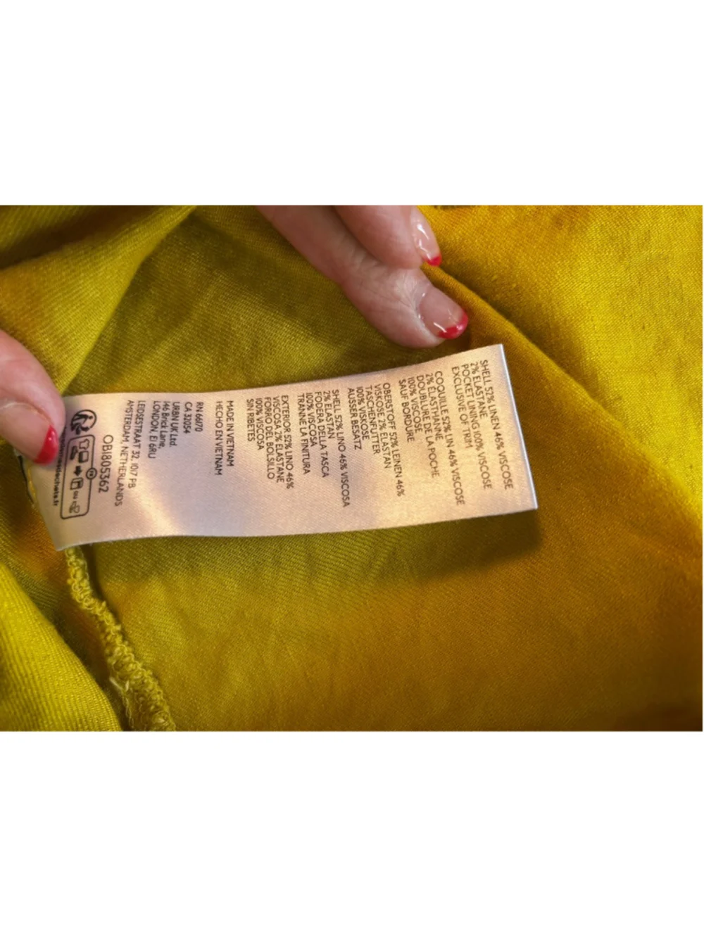 Anthropologie Maeve Mustard Yellow Patch Pocket Linen Blend Mini Size Large